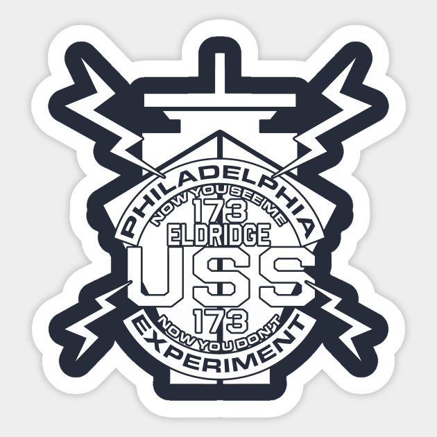 Philadelphia Experiment White USS Eldridge 174 Conspiracy Sticker by justswampgas